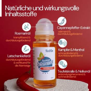 Preview: BADENER SCHMERZÖL WÄRMEND ROLL ON 50ML